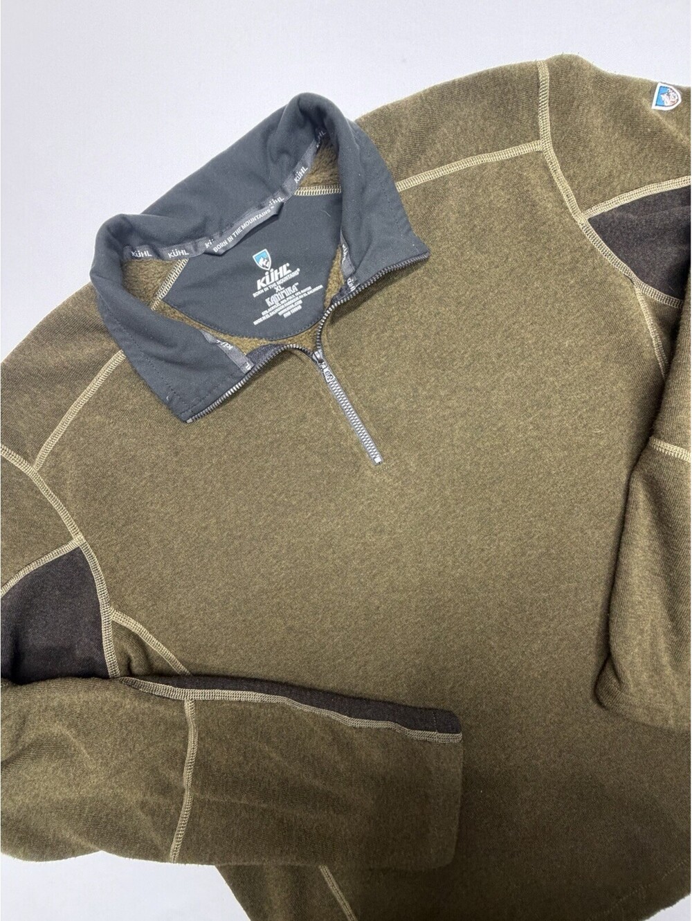 Kuhl 1/4 Zip Men’s XL Interceptr Fleece Long Sleeve Brown Pullover Sweater